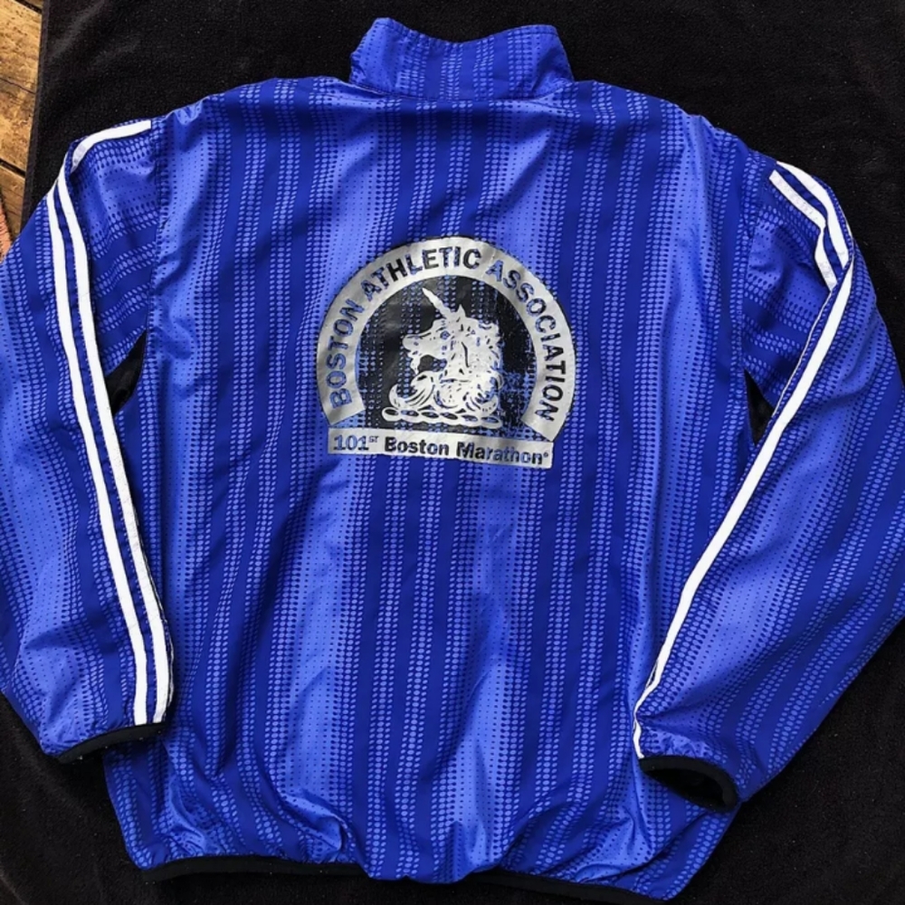 Vtg Adidas 97 Boston Marathon Running Jacket 3m
